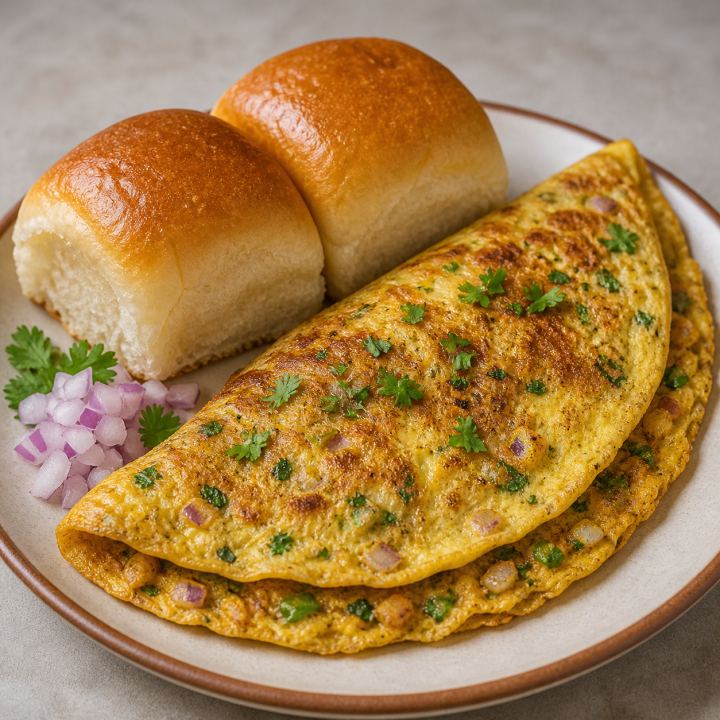 Egg Omelet + 2 Pav (Single)